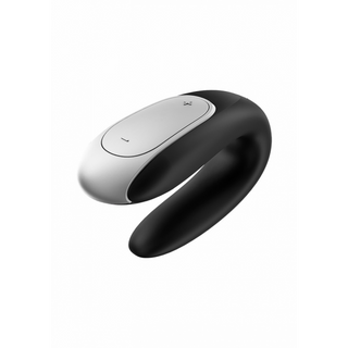 Dubbel Parvibrator U-formad Appstyrd Fjärrkontroll Svart