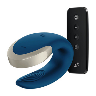 Dubbel Vibrator Appstyrd Fjärrstyrd Blå Parvibrator