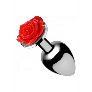 Röd Analsexplugg Aluminium - Smal Metall Butt Plug