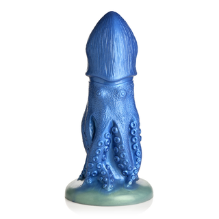 Blå Texturerad Dildo - Bläckfiskdesign, Silikon