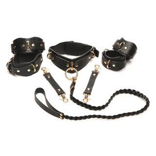 Svart Set Handbojor Fotbojor Halsband Koppel Justerbar
Svart Justerbart Set: Handbojor, Fotbojor, Halsband & Koppel