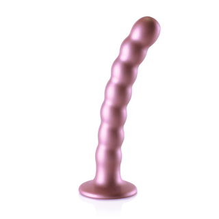 Pärlformad G-punktsdildo Silikon 16,5cm Roséguld Sugpropp