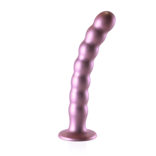 Pärlad G-punktsdildo Silikon 20.5 cm - Roséguld
