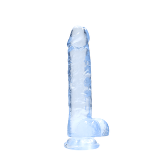 Realistisk Dildo med Bollar, 21 cm, Sugpropp & TPE
