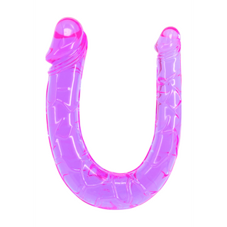 Dubbel Dildo - Flexibel Penis med Två Huvuden, Ådrad