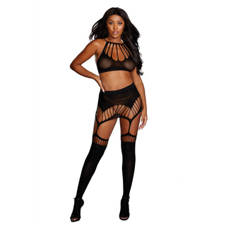Sömlös Bralette Höfthållare Set - One Size, Strumpeband