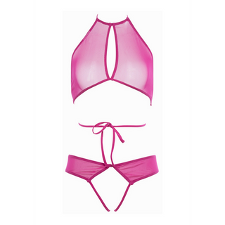 Haltertopp & Trosa Set Öppen S/M Cerise Rosa