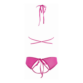 Haltertopp & Trosa Set Öppen S/M Cerise Rosa
