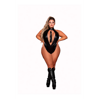 Svart Teddy Plus Size med Flogger