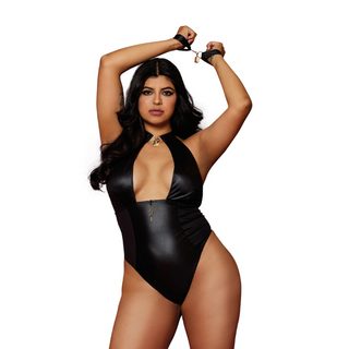 Svart Plus Size Teddy Hänglås & Handbojor
