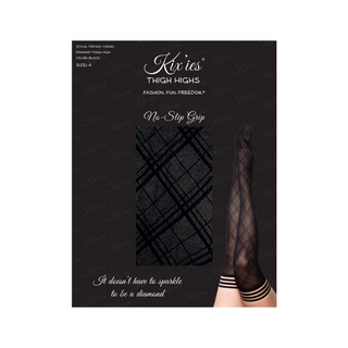 Svart Stay-Up Tights, Diamantmönster, Höga Lår
Svart Stay-Up Tights Diamant Höga Lår