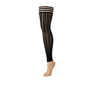 Svarta Lårhöga Strumpor, Halkfri Kant, Fotlösa Tights