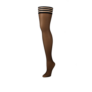 Skira Stay-Ups Chokladbrun Höga Tights, Halkfri Design