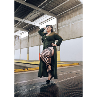 Svarta Stay-ups Fisknät, Fotlösa Tights
