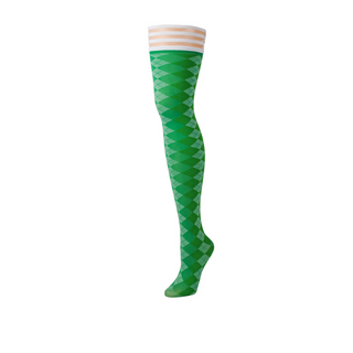 Golf Knästrumpor Argyle, Gröna Höga Strumpor