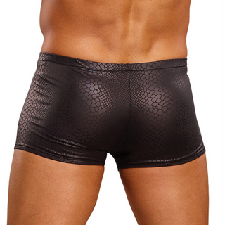 Mini Short - Svart Snakeskin Stretch Kalsong: Svart Snakeskin Mini Kalsong, Stretch