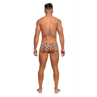 Pride Mini Shorts – Regnbågsfärgade, Låg Midja & Hög Benskärning:
Regnbågsfärgade Mini Shorts, Låg Midja, Hög Benskärning