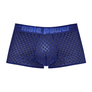 Mini Shorts - Marinblå, Hög Skärning, Låg Midja