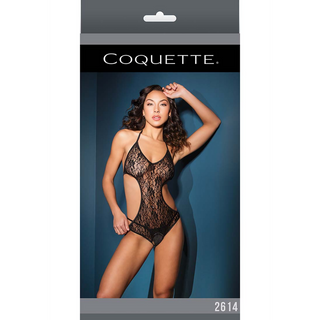 Spets Teddy Halter Rygglös Crotchless - One Size