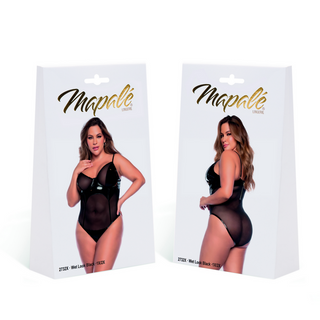 Svart Bodysuit med Bygel, Justerbar Gren - 1X/2X