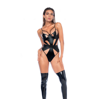 Bodysuit - M - Wet Look Black