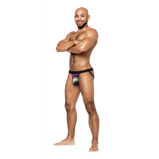 Elastisk Jockstrap Regnbåge L/XL med Ringar