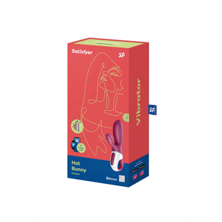 Uppvärmd Kaninvibrator, Appstyrd, Dubbel Stimulering, Bär