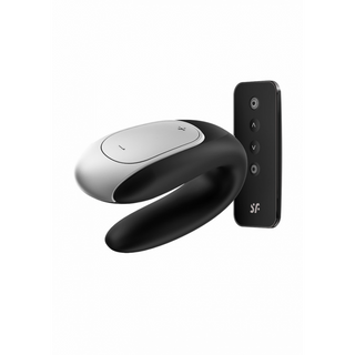 Dubbel Parvibrator U-formad Appstyrd Fjärrkontroll Svart
