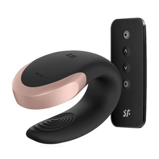 Svart Parvibrator Appstyrd Fjärrkontroll 2 Motorer