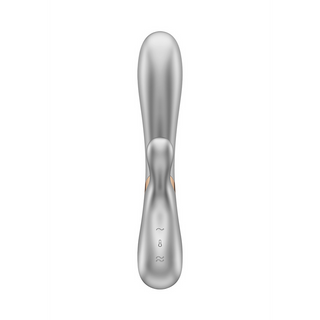 Värmande Kaninvibrator Dubbel, Appstyrd - Champagne