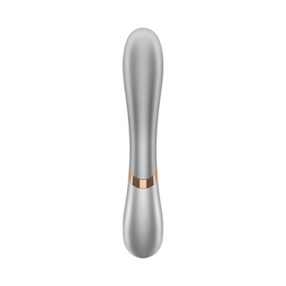 Värmande Kaninvibrator Dubbel, Appstyrd - Champagne