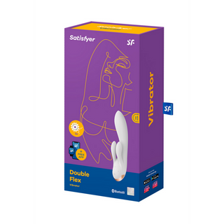 Vit Appstyrd Kaninvibrator Dubbel Stimulering