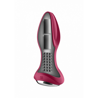 Vibrerande Analtapp med Roterande Pärlor, Appstyrd, Fuchsia