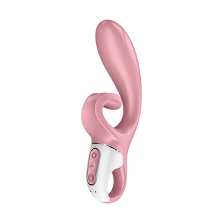 Appstyrd Kaninvibrator med Tungspets, Dubbel - Rosa