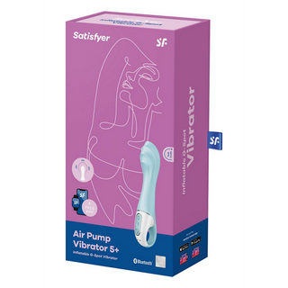 Blå G-punktsvibrator, Appstyrd, Uppblåsbar & Luftpump