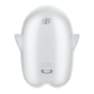 Vit Dubbel Luftpuls Vibrator - Självlysande Nöje