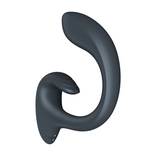 Mörkgrå Kaninvibrator, 12 Program, G-punkt & Klitoris, Silikon