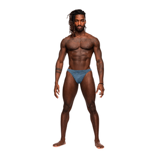 Blå V-string Trosa, S/M, Fuller Cut – Tanga med Ficka