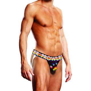 Svart Jockstrap med Pride-flagga - Storlek L, Trosor