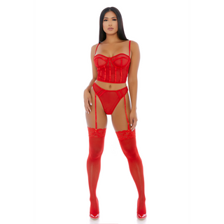 Transparent Underklädesset med Bustier & Garter - S