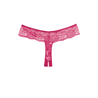 Grenlös Stringtrosa Spets Cerise Hot Pink One Size