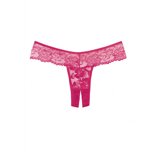 Grenlös Stringtrosa Spets Cerise Hot Pink One Size