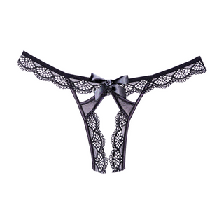 Spets & Mesh Öppen Trosa - One Size - Svart