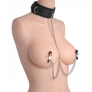Halsband med Nippelklämmor, Kedja & D-ringar
Nippelklämma Halsband Kedja D-ringar - Underkastelse