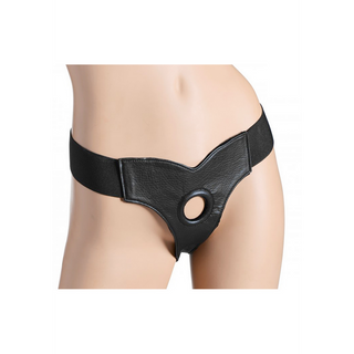 Justerbar Sammet Strap-On Sele - Bekväm Läder Sele