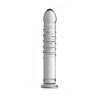 Hård Räfflad XL Glasdildo - Stimulerande Massage