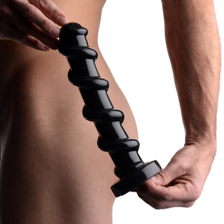 Svart Skruvformad Dildo, 25 cm - PVC
