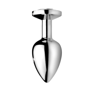 Liten Avsmalnande Analplugg Aluminium med Kristall