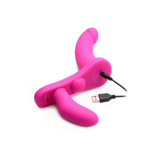 Dubbel Dildo Sele Vibrerande & Fjärrkontroll, 10 Lägen