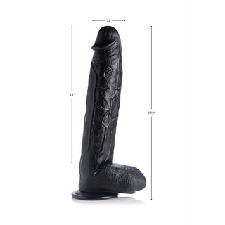 Dildo med Ådror, 17/43 cm - Sugpropp, PVC